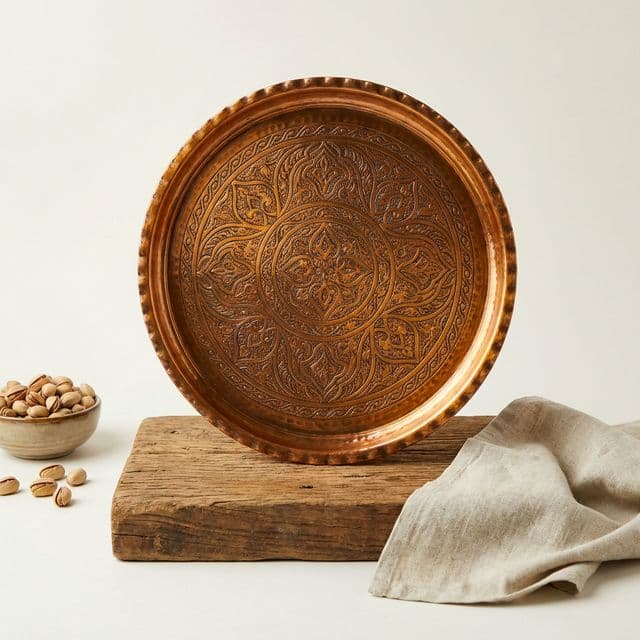 Bakır İşlemeli Tepsi